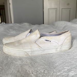 WHITE SLIP ON VANS!!!🤍